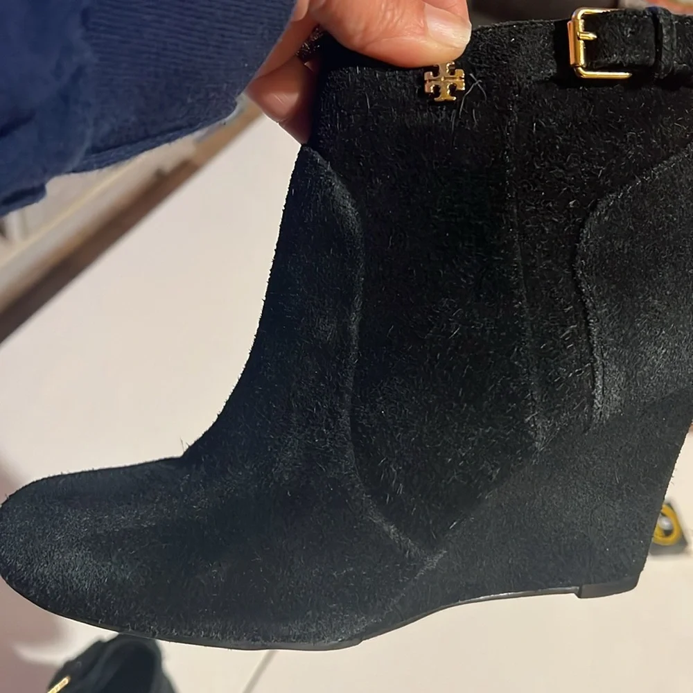 Tory Burch, Milan suede black ankle boots women’s size 6
